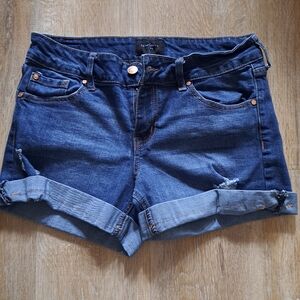 Celebrity Pink Runaway Blue Denim Distressed Shorts Cuffs Women's Size 5 / 27